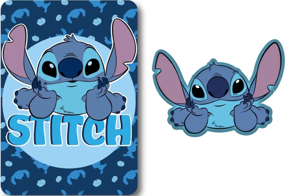 Disney Lilo és Stitch, A csillagkutya Feather Belly polár takaró és forma párna szett
