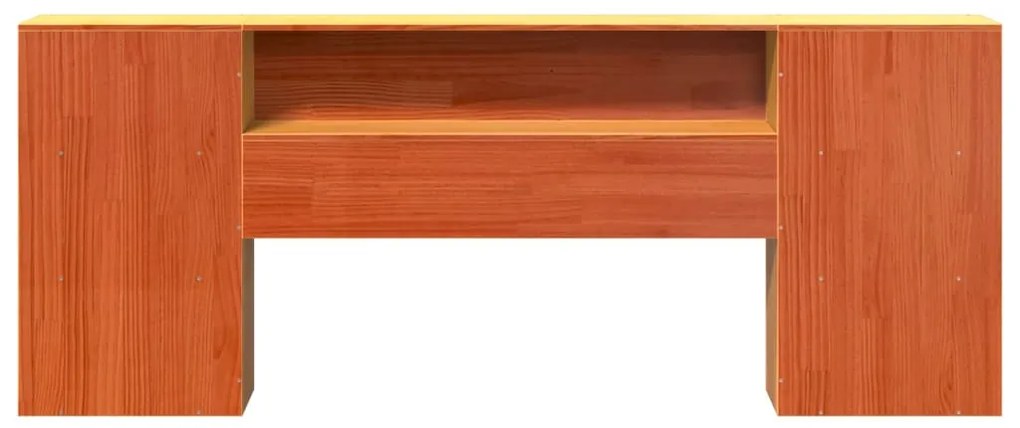 viaszbarna tömör fenyőfa fejtámla tárolóval 180 cm