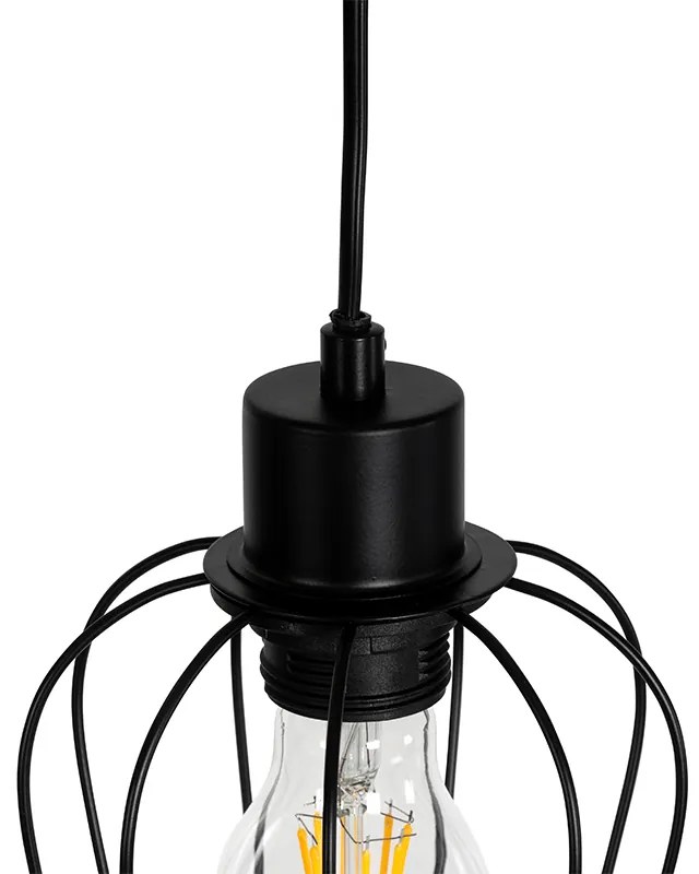 Rusztikus állólámpa fekete fával, 2-lámpás - Stronk