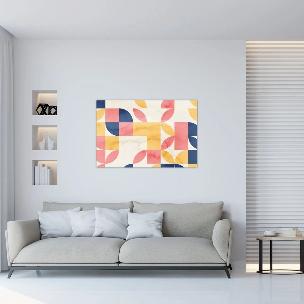 Kép - Absztrakció retro mintákkal (90x60 cm)