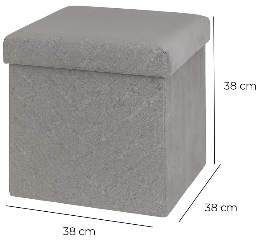 Világosszürke bársony puff Estela – Casa Selección