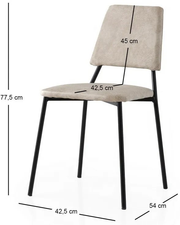 Lima Ecru and Black étkezőszékek szett, 2 db