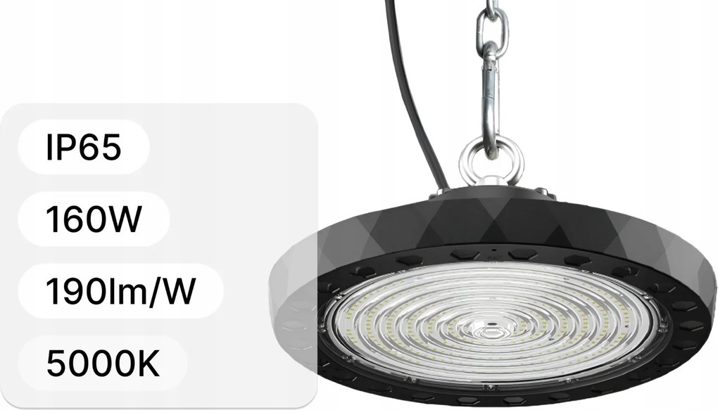 Tároló lámpa erős 160W 190lm/W 5000K CRI>70 60-90-120st IP65