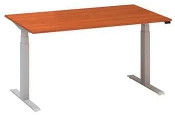 Alfa Office  Alfa Up állítható magasságú irodai asztal szürke lábazattal, 140 x 80 x 61,5-127,5 cm, vadcseresznye mintázat%