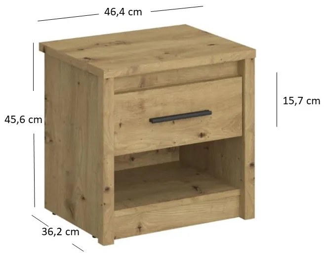 Éjjeliszekrény Andra (artisan tölgy). 1052738