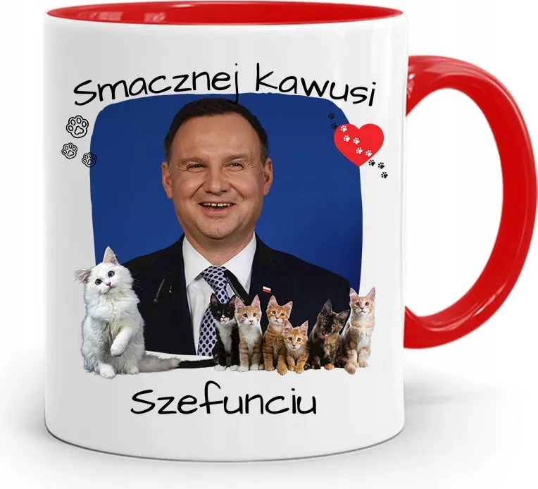 Piros Elnöki Bögre Andrzej Duda Pis Egészség felirattal