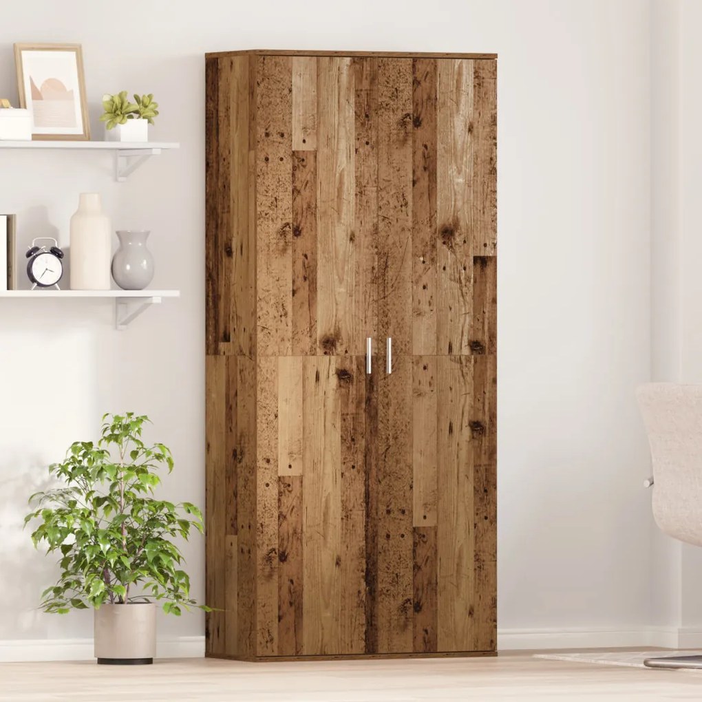 Magas Szekrény Régi Fa 80x35x180 cm Szerelt Fa