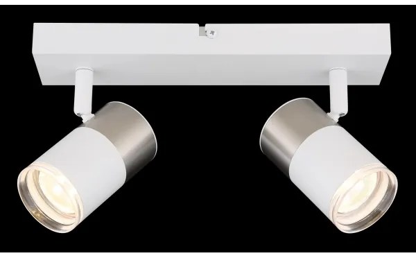 Globo 57851-2 - Spotlámpa BRISBON 2xGU10/25W/230V fehér/króm