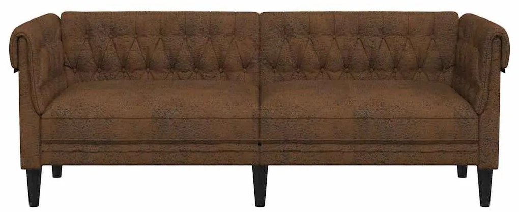 Chesterfield kanapé Barna 201.5 x 74.5 x 74.5 cm Műbőr velúr