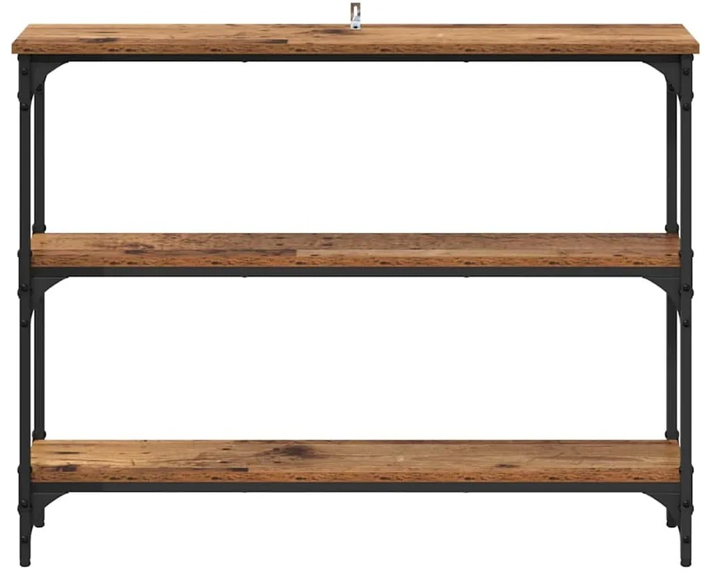 Konzolasztal Régi fa 100 x 22.5 x 75 cm Műgyanta fa és Fém