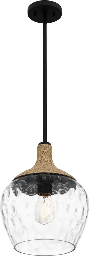 Quoizel modern boho függeszték royer matt fekete átlátszó elsqz-royer-1p-mbk