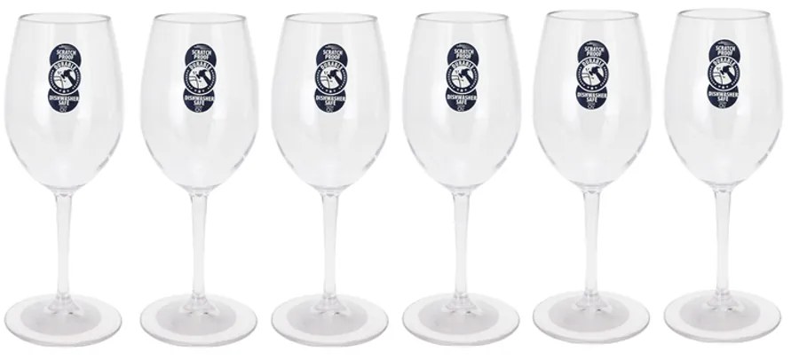 6 db Törésálló elegáns borospohár, 330ml, 21 cm,