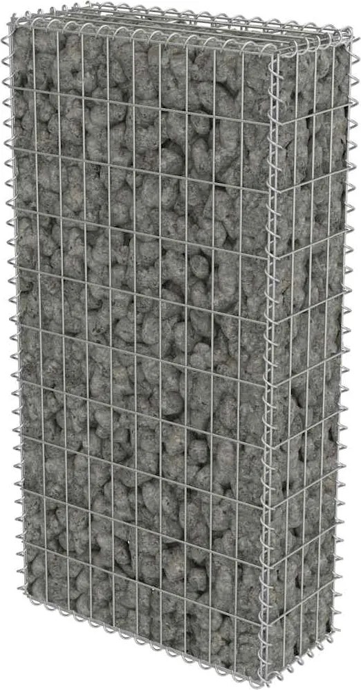vidaXL horganyzott acél gabion fal fedéllel 50 x 20 x 100 cm