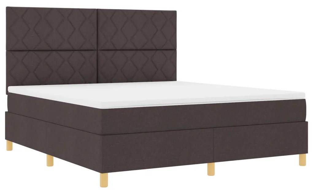 Box Spring ágy matraccal Sötétbarna Super King Szövet