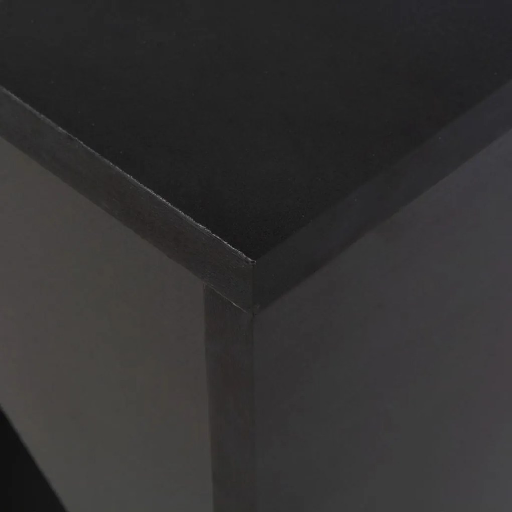 Fekete bárasztal mozgatható polccal 138 x 39 x 110 cm