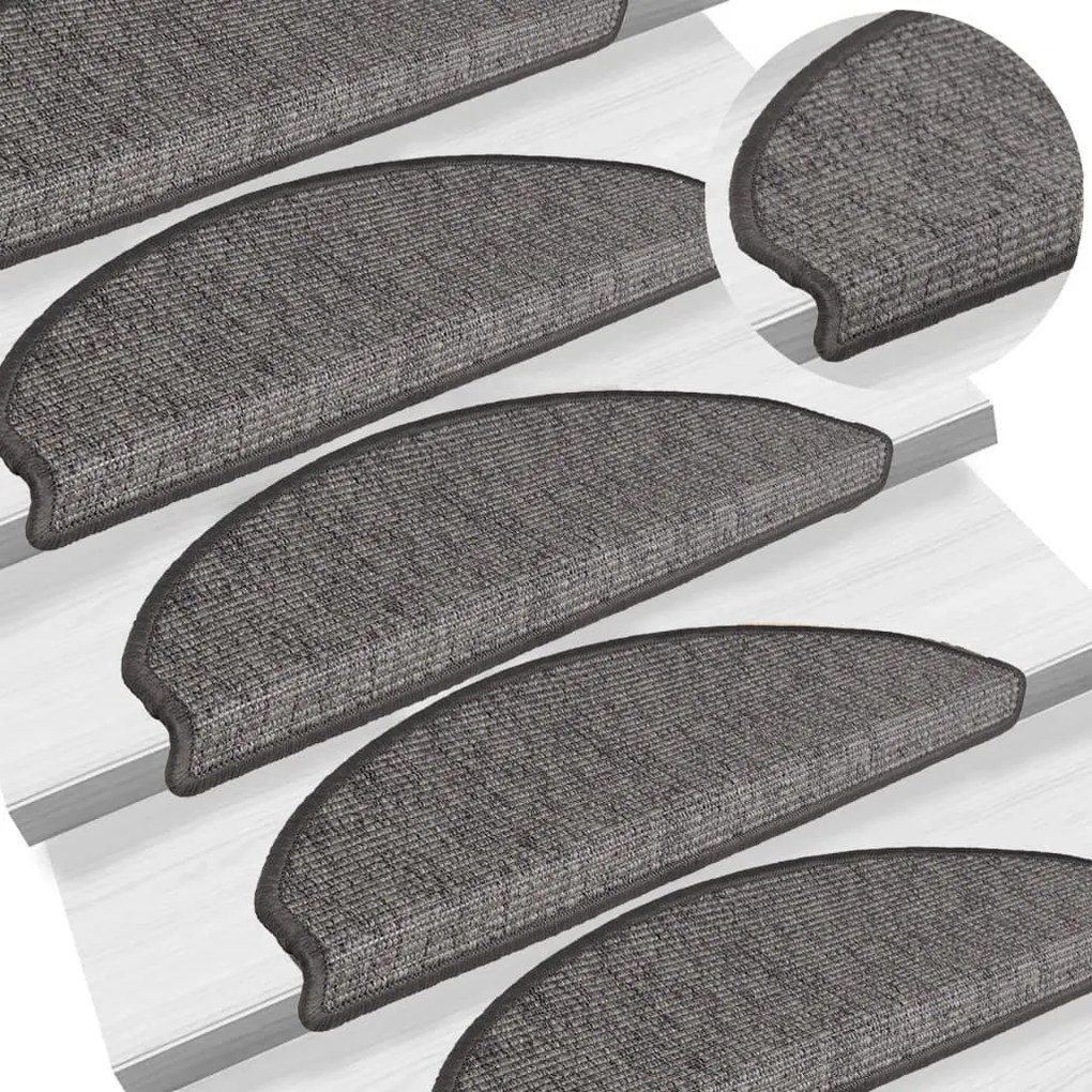 15 db szürke és bézs színű öntapadó lépcsőszőnyeg 65x21x4 cm