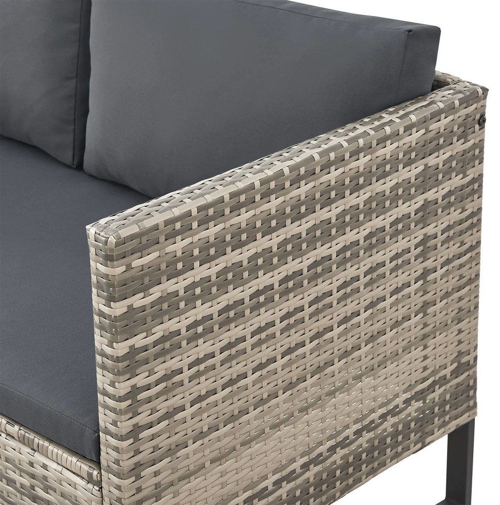 Juskys Santorini rattan kerti bútor szett - szürke