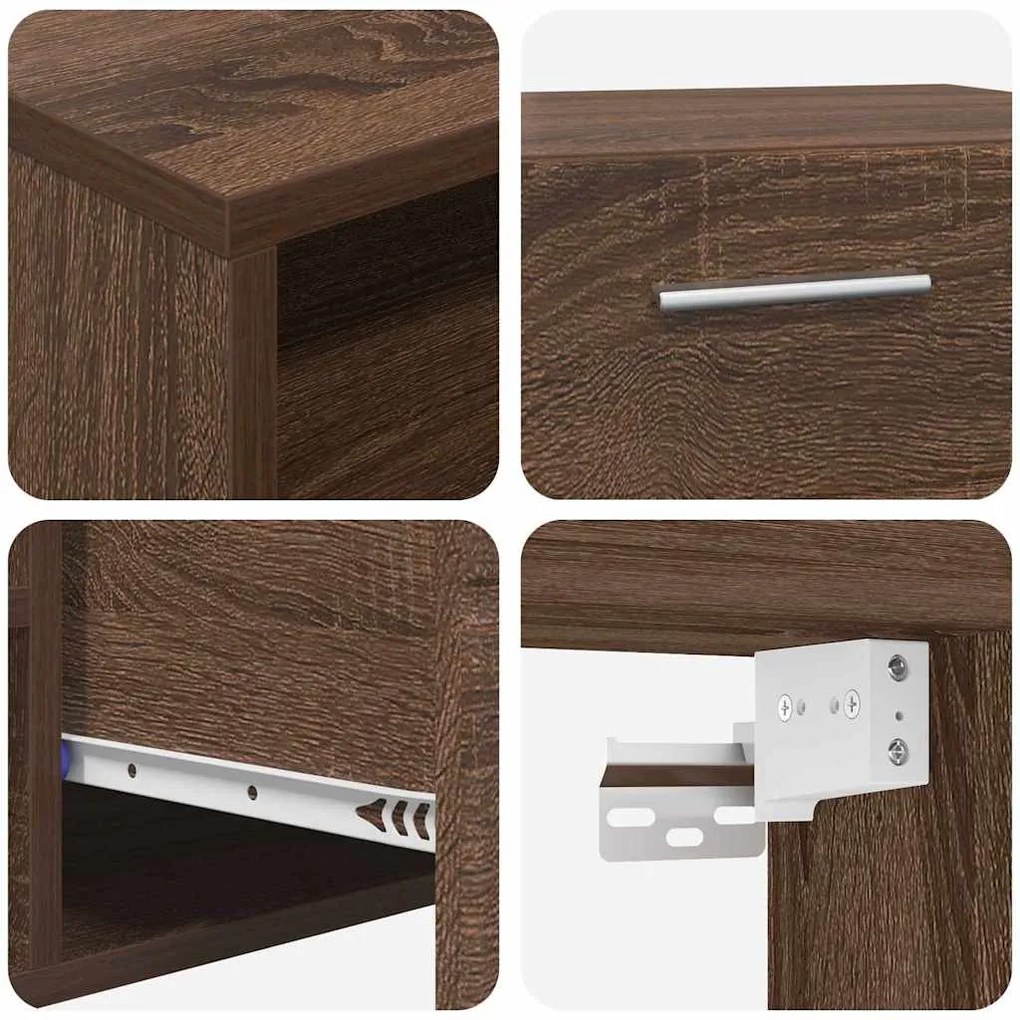 TV szekrény fiókkal barna tölgy 100.5 x 39 x 30 cm Faanyag