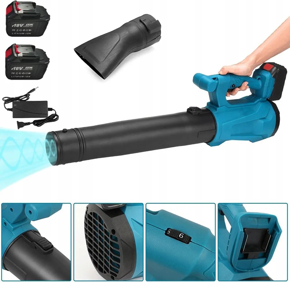 Akkumulátoros Hólevélfúvó kerti fűlevélhez 2 db elem