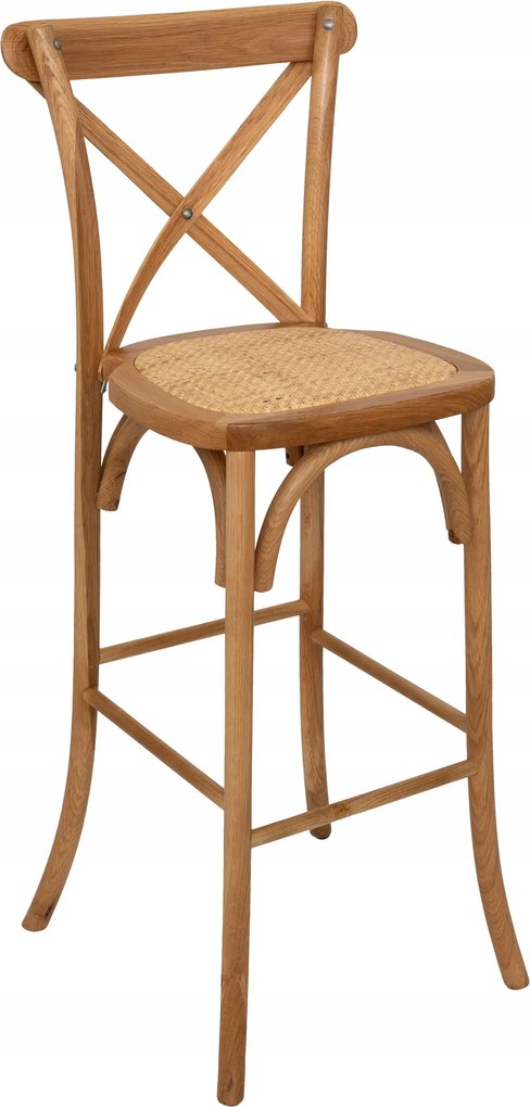 Bárszék tölgy natúr bézs Isak rusztikus rattan ülőfelület