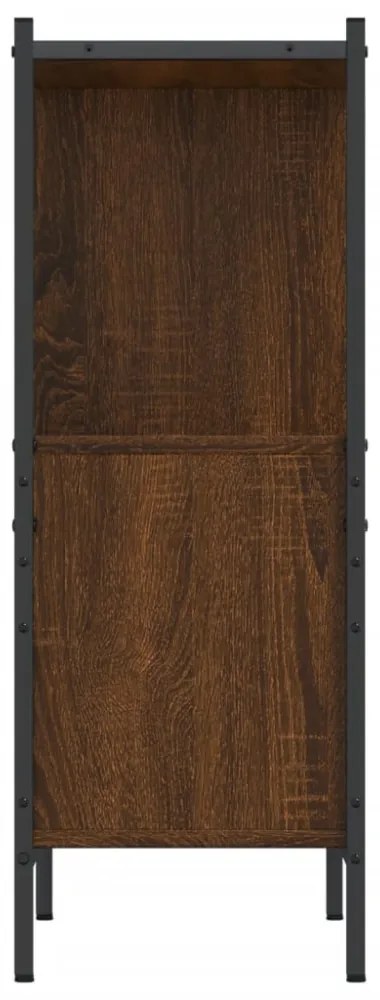 barna tölgy színű szerelt fa könyvszekrény 72 x 28 x 77,5 cm