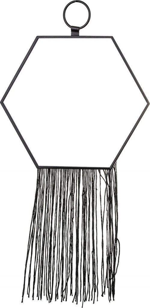 Fali Tükör Boho Dekoráció Glamour Fekete