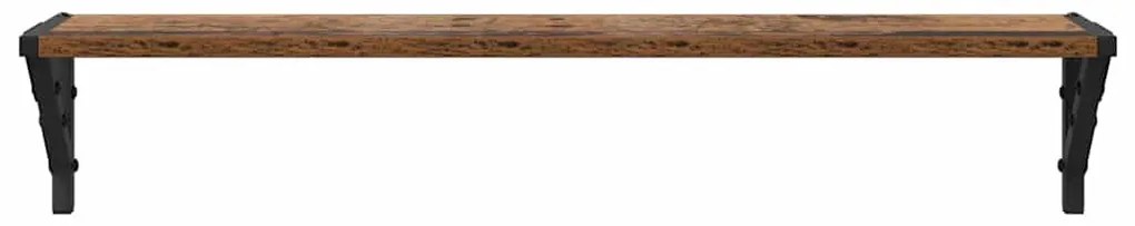 Falpolcok polcokkal 2 pcs Öreg fa 80 x 15 x 15,5 cm Faanyag