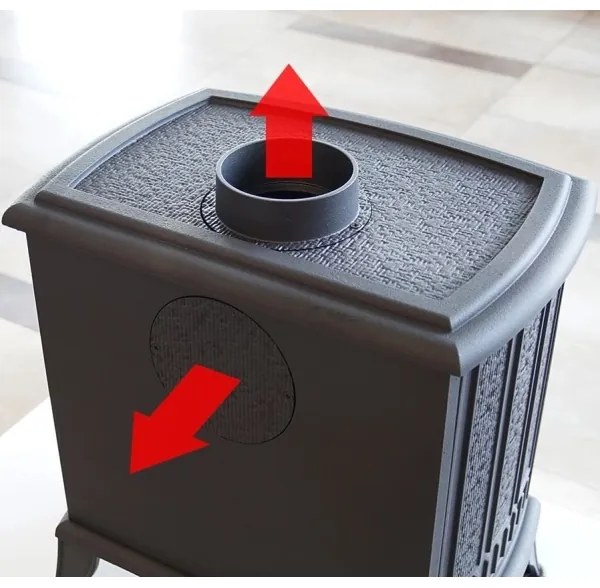 Kratki KOZA/K6/150 - 8 kW öntöttvas kandalló, 150 mm pr.