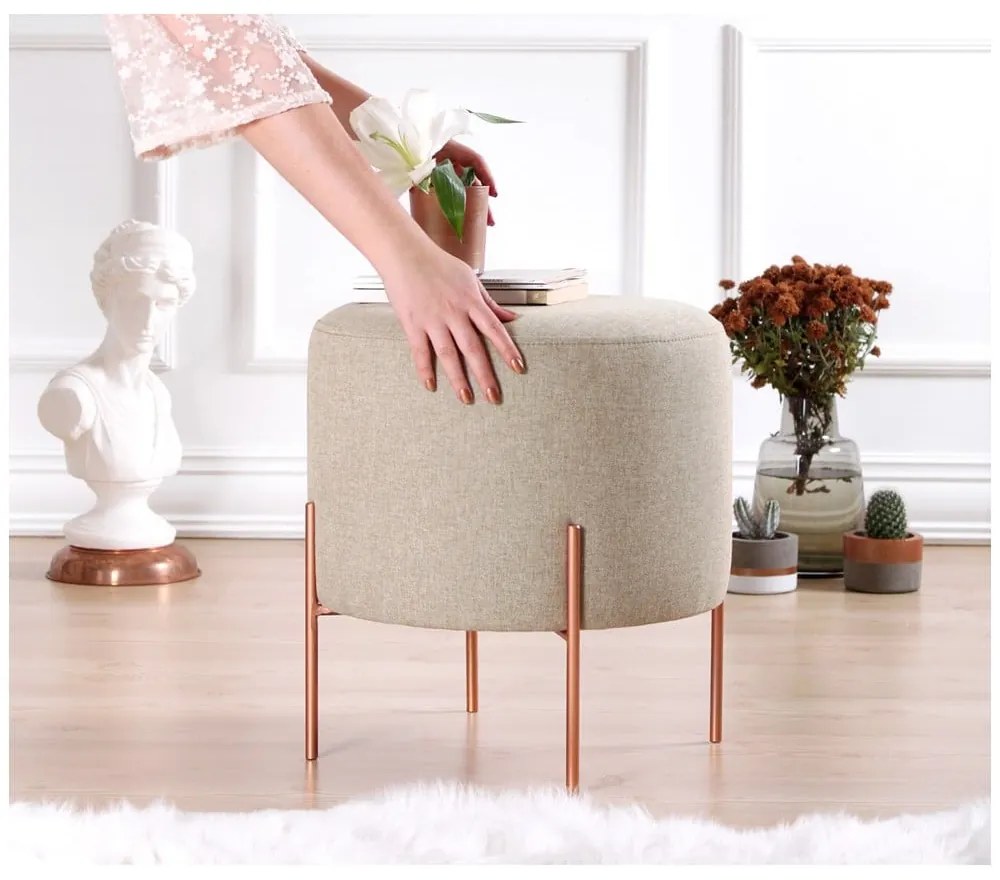 Bézs puff Copper – Artie