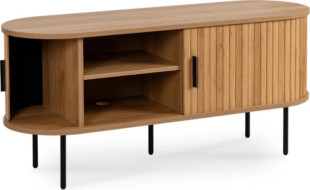 TV szekrény 120 cm kétajtós kivitelben tölgy színben - TRISH