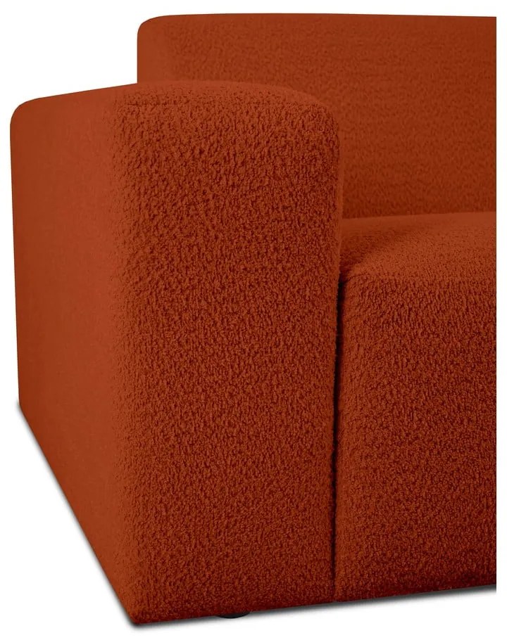 Téglavörös buklé sarokkanapé (U alakú) Roxy – Scandic