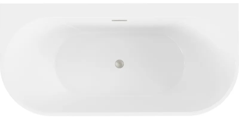 Mexen Oval+, falhoz szabadon álló kád 170 x 80 cm, fehér fényes, szálcsiszolt acél, 52681708000-97