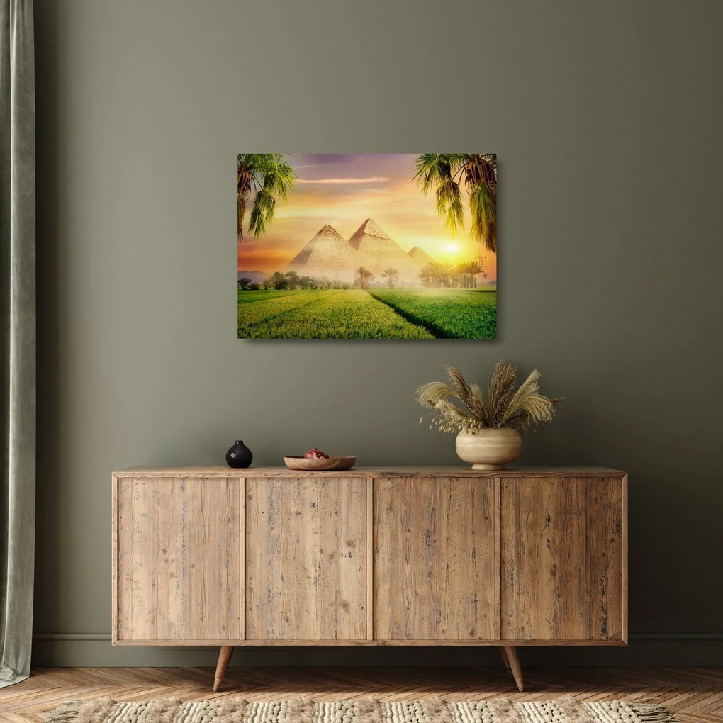 Kép - piramisok (üvegen) (70x50 cm)