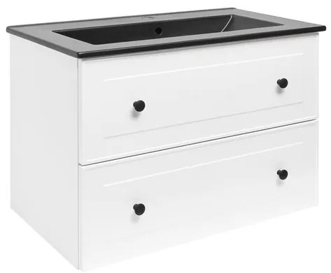 Naturel Forli fürdőszobaszekrény mosdóval 80x53x46 cm fehér fényes FORLI80BIUC