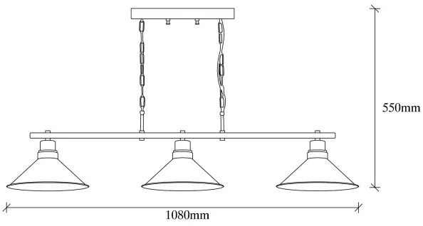 Csillár láncon SIVANI 3xE27/100W/230V