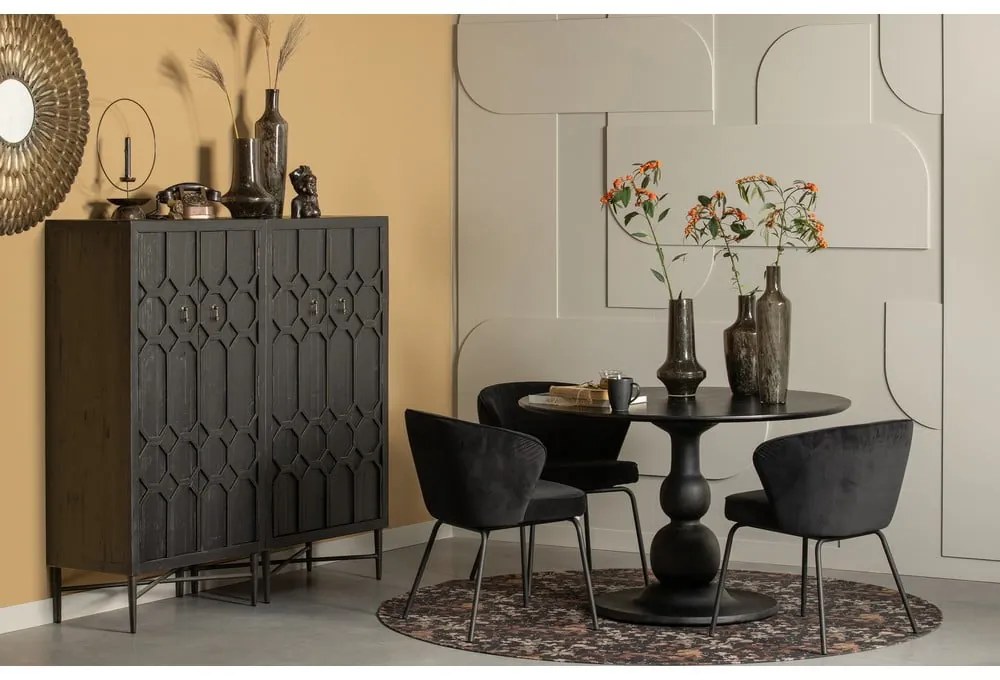 Fekete újrahasznosított fa szekrény 75x143 cm Bequest – BePureHome