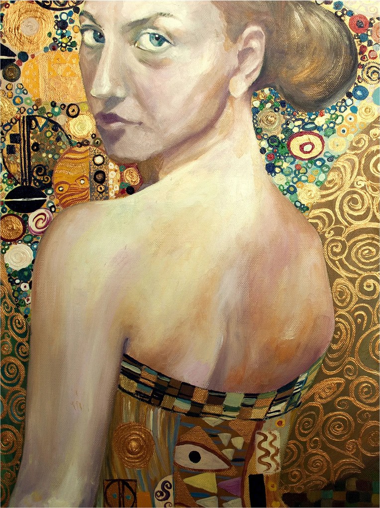 Fotótapéta flizelina Klimt Csók modern szecesszió arany 184x254 +ragasztó