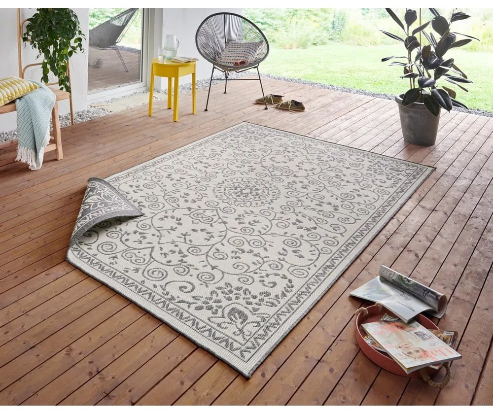 Leyte szürke-krémszínű kültéri szőnyeg, 80 x 150 cm - NORTHRUGS