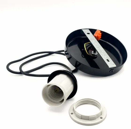 Csillár zsinóron HARMA 1xE27/15W/230V átm. 30 cm fehér/fekete