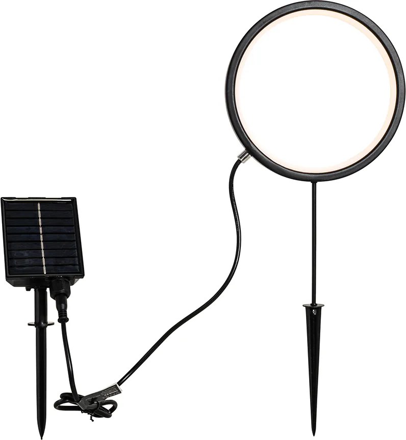 2 db fekete Adalind talajszpotlámpa szett 50 cm, újratölthető LED-del és napelemmel, IP65