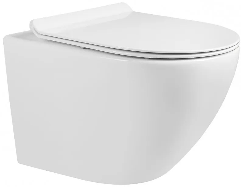 Akasztókészlet GEBERIT Duofix Basic + WC LENA Perem nélküli 48 x 36 cm + lassan eső deszka Slim, fehér, 3322XX00 + 39010100