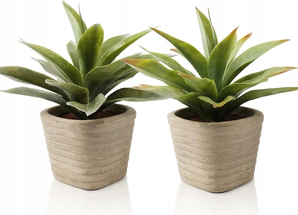 Mesterséges növény Agave cserépben Pozsgás 29cm nappali dekoráció 2 db