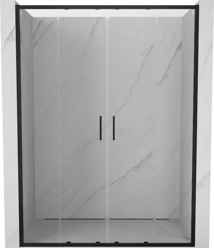Mexen Exo kétszárnyú, eltolható zuhanyajtó 140 cm, átlátszó, fekete - 8152-140-000-70-00