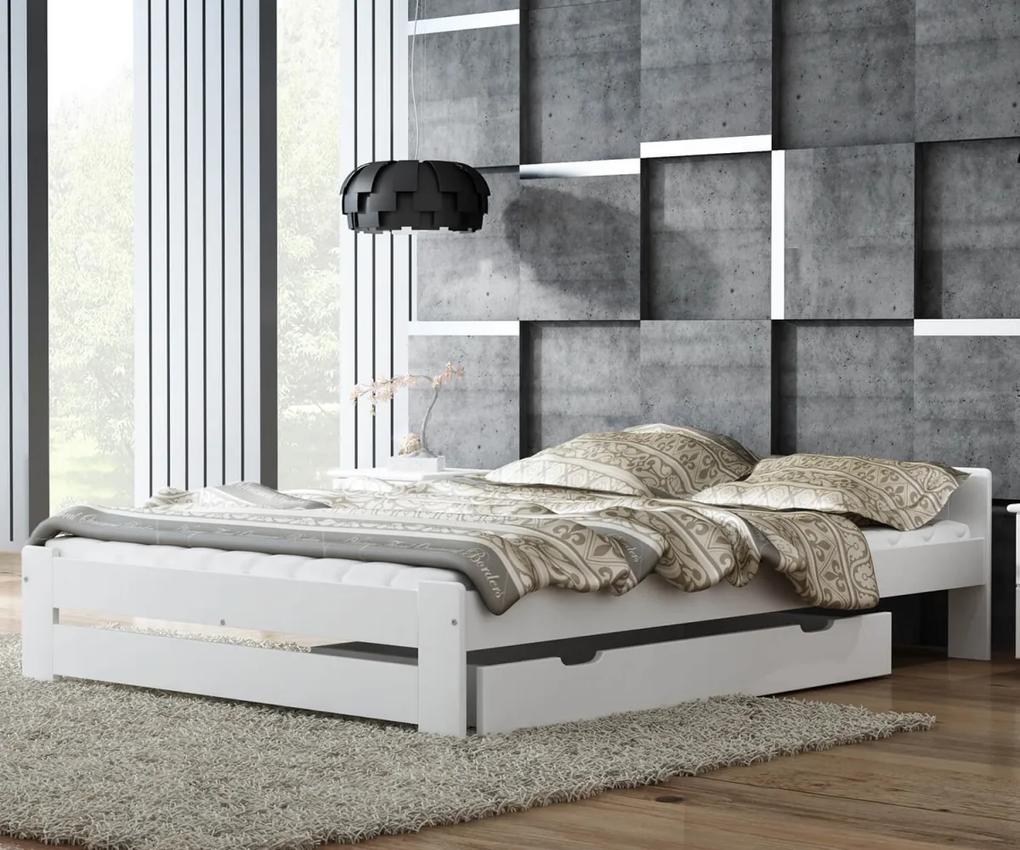 AMI nábytek Euro ágy fenyő 120x200 tömör fehér