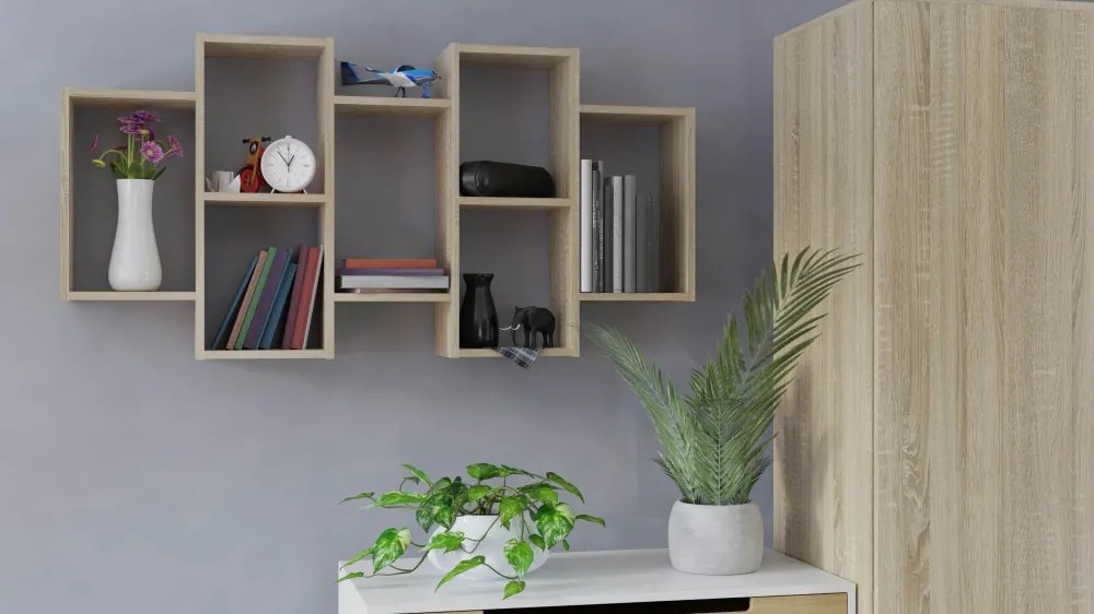 Odell Bilbao 7.0 fali polc, 129,5x65x20 cm, sonoma