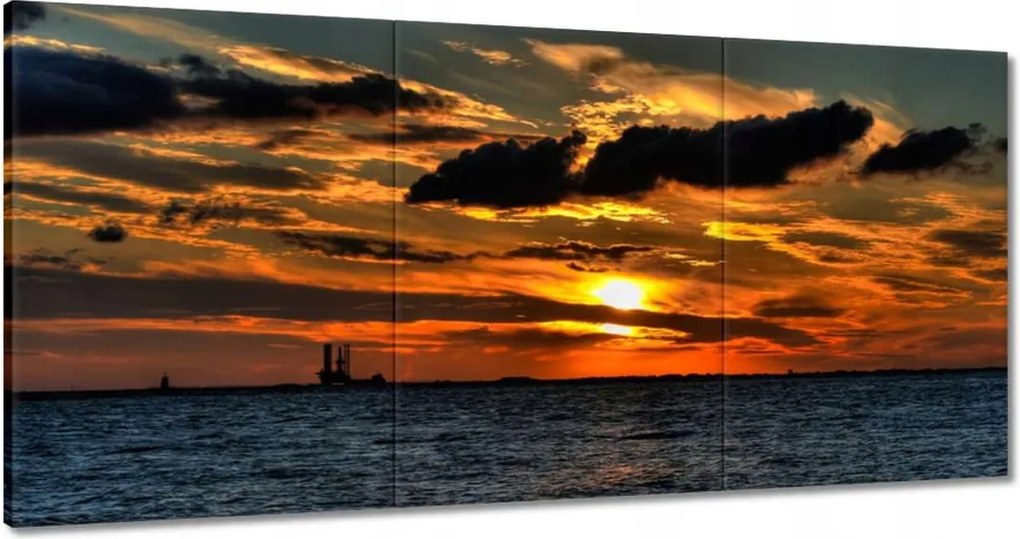 Vászonkép 180x90 Naplemente a tengerparton