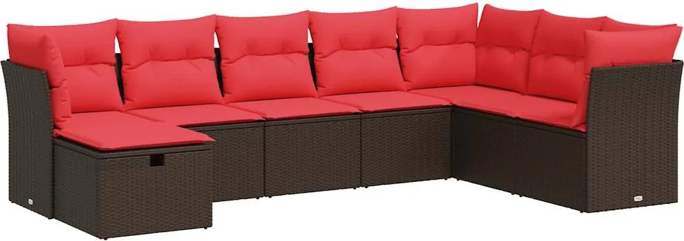 vidaXL 8 részes barna polyrattan kerti ülőgarnitúra párnákkal