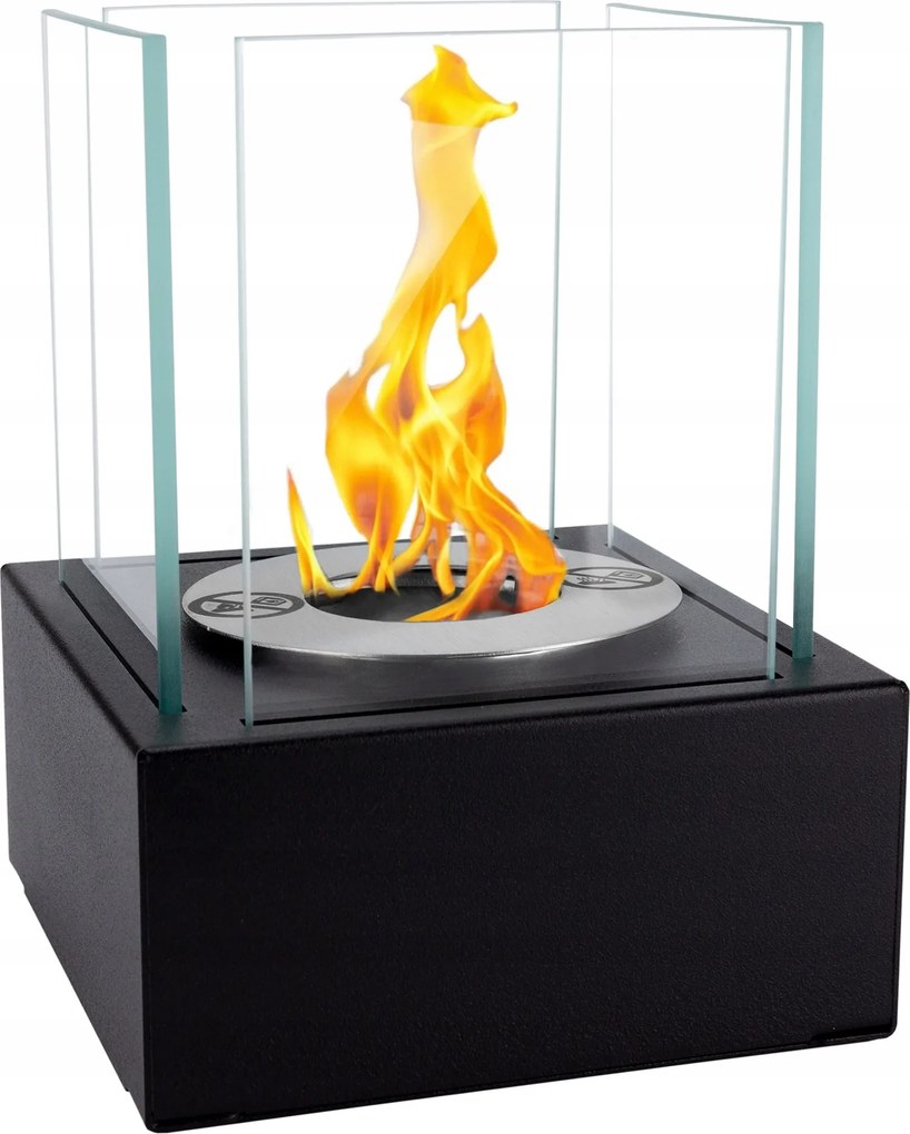 Szabadonálló biokandalló 13x13x17cm Smart Fekete strukturált matt, bioüzemanyag