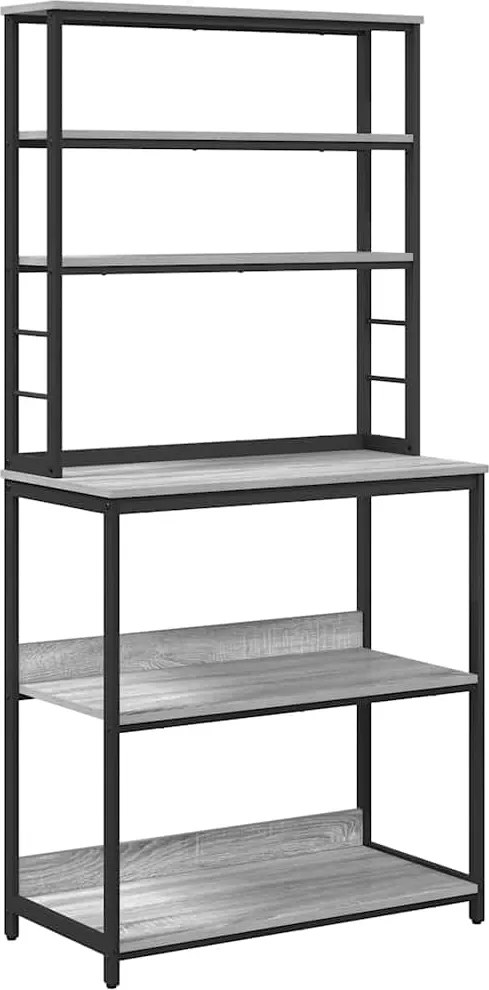 vidaXL Konyhai polc Szürke Sonoma 80 x 40 x 168 cm Faanyag