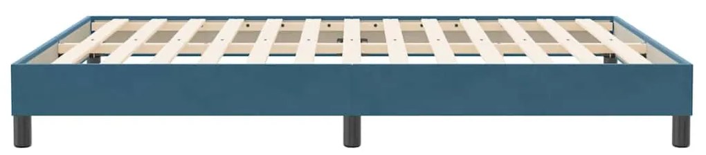 vidaXL sötétkék bársony rugós ágy matrac nélkül 140x210 cm